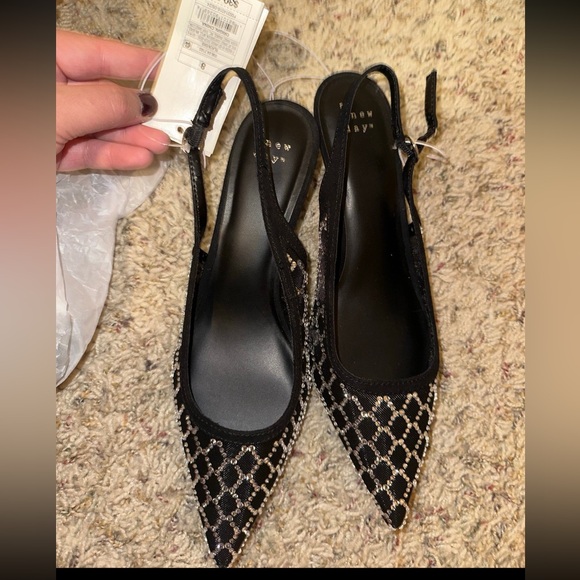 NWT Women's Gigi Embellished Slingback Kitten Heels - A New Day Black size 8🤍🖤✨ - Picture 5 of 12